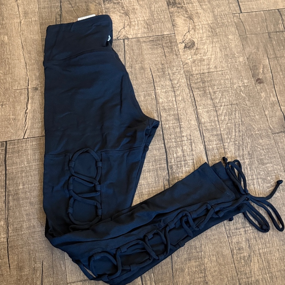 Black Lace Up Legging